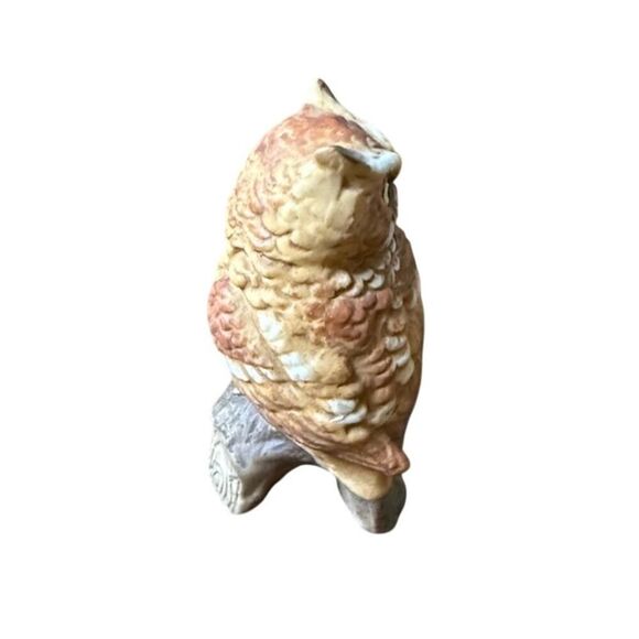 Napco Porcelain Two Owl Figurine Sitting on Branch # 314 w Sticker Japan 3.25" - Picture 4 of 7